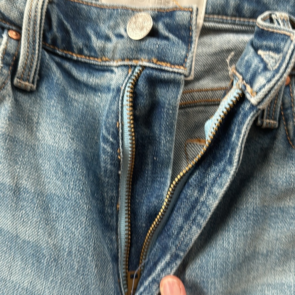 MOTHER Light Blue Straight Leg Jeans - Picture 3 of 9